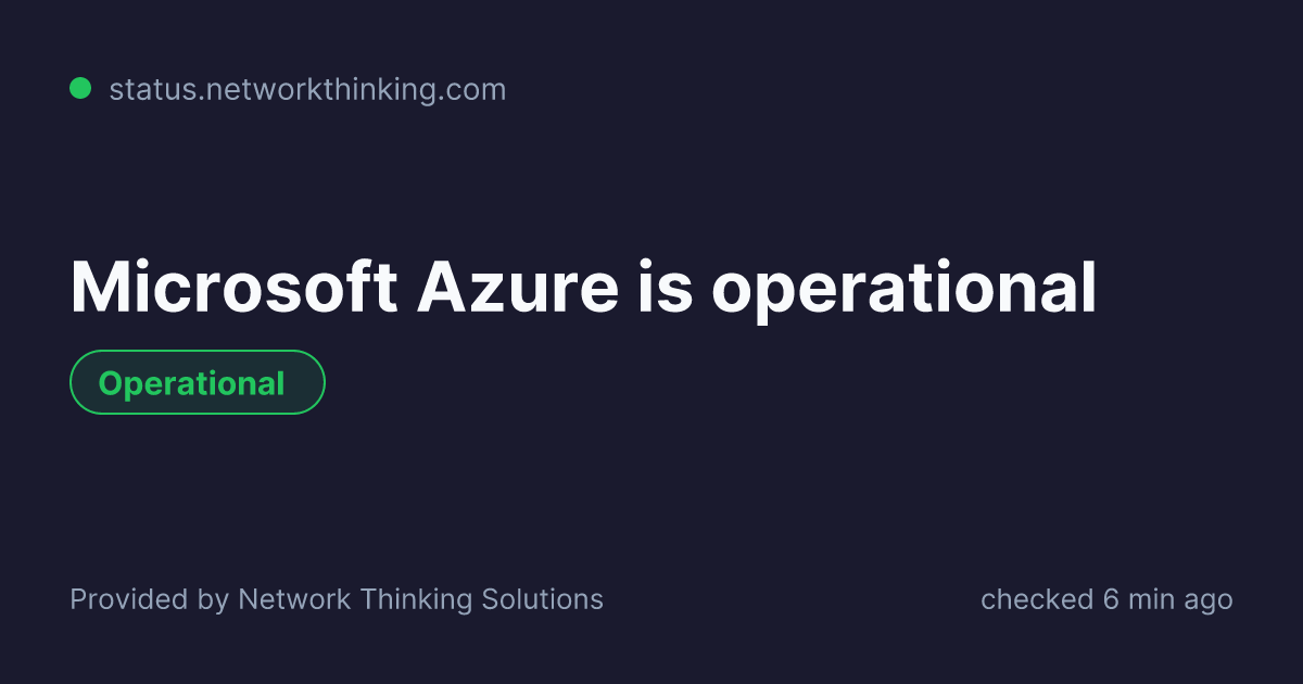Is Azure down? Azure Status | NTS Status
