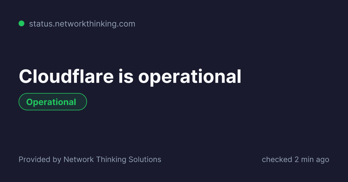 Is Cloudflare down? Cloudflare Status | NTS Status