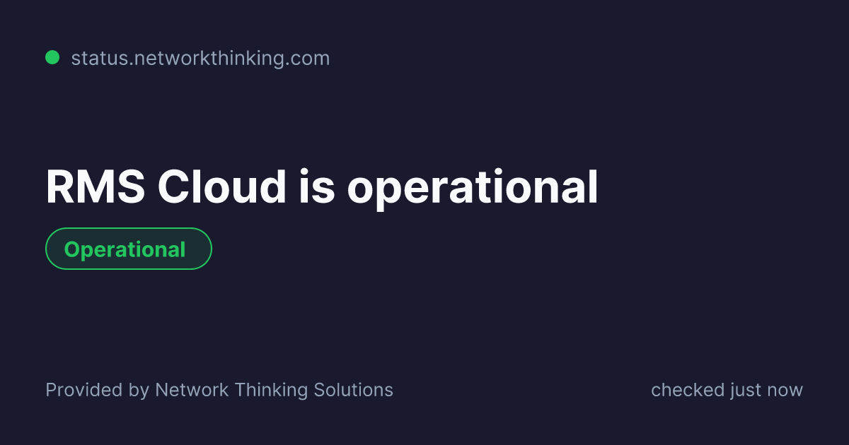 Is RMS Cloud down? RMS Cloud Status | NTS Status